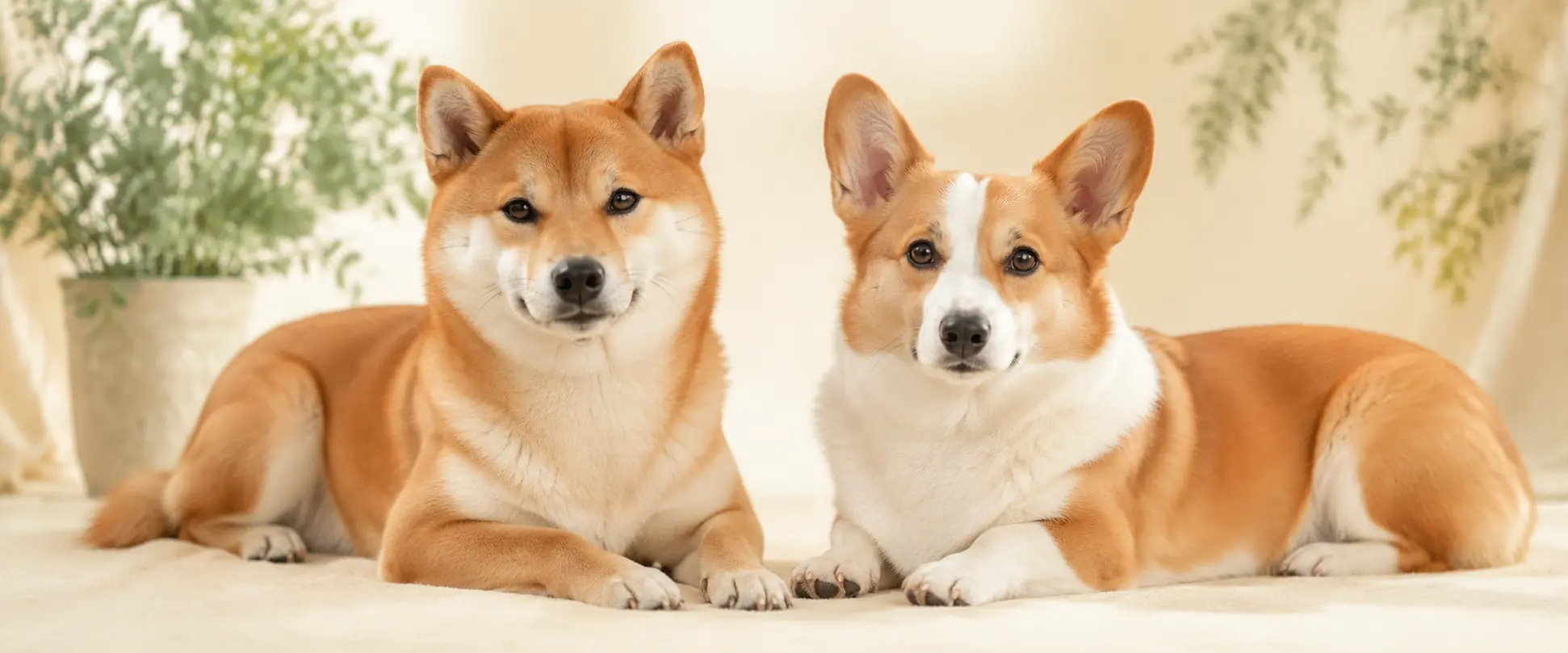 柴犬とウェルシュ・コーギー